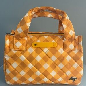 Lug Jitterbug crossbody tote Gingham Mustard